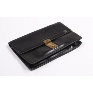 Dunhill Black Leather Combo Lock Clutch Case